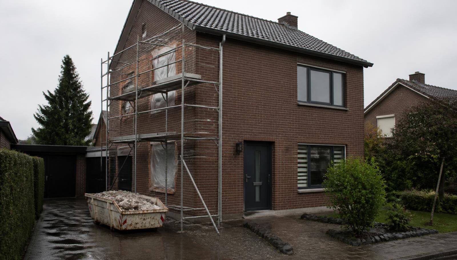 Woning tijdens een totaalrenovatie